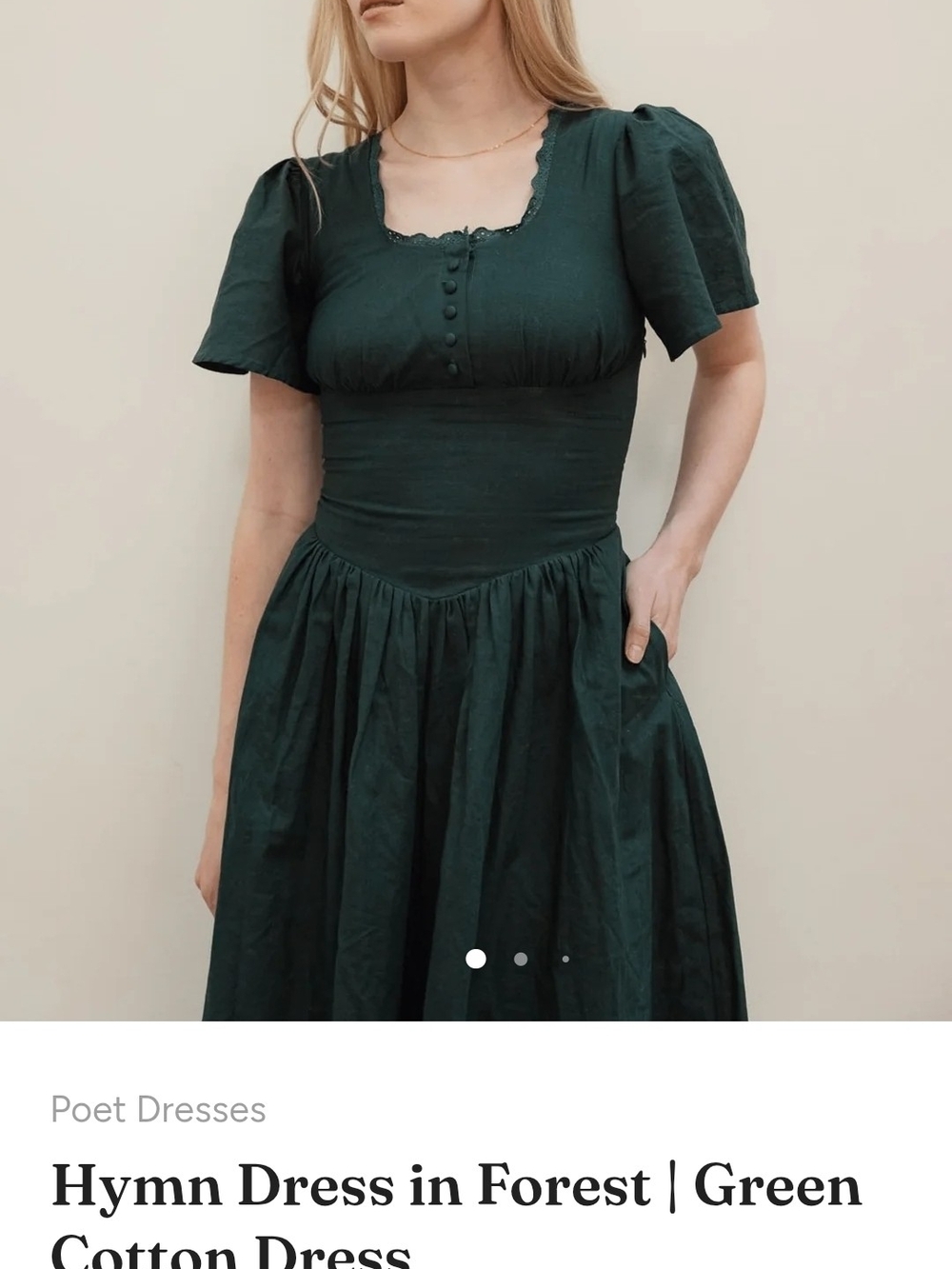 Hymn Dress in Forest Green